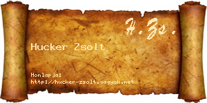 Hucker Zsolt névjegykártya